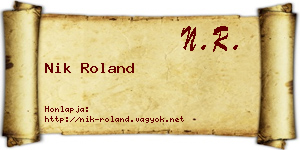 Nik Roland névjegykártya